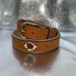 Zep-Pro Leather Belt Men’s Size 32 Brown Tan Gold Tone Hardware Chore Cowboy
